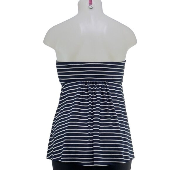 GAP Women's Swimsuit Tankini Top Nylon Blue White Striped Pattern Size S - Picture 4 of 9